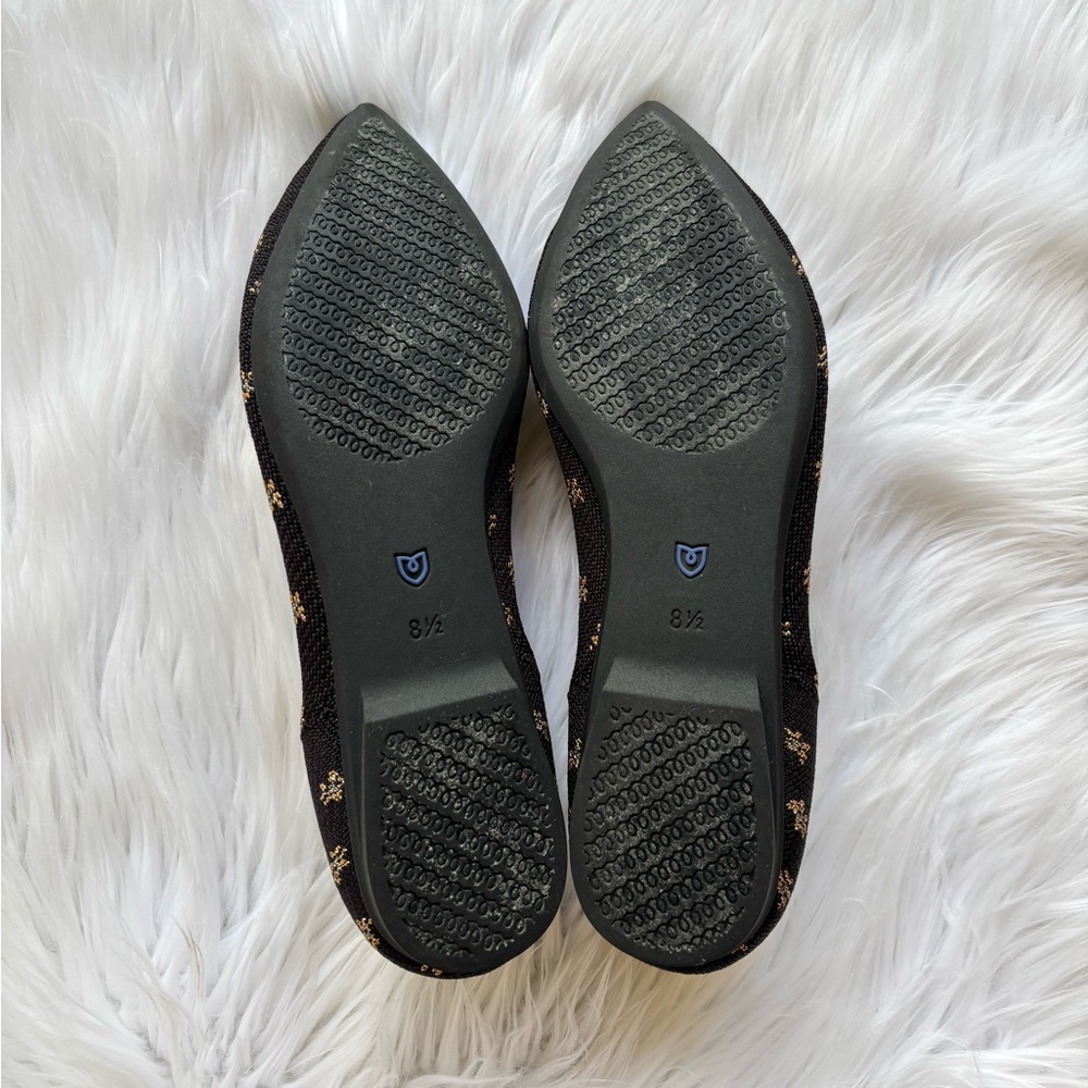 ROTHY’S The Point Il Slip On in Daisy Sparkle Black Gold Size 8.5 - Picture 6 of 10